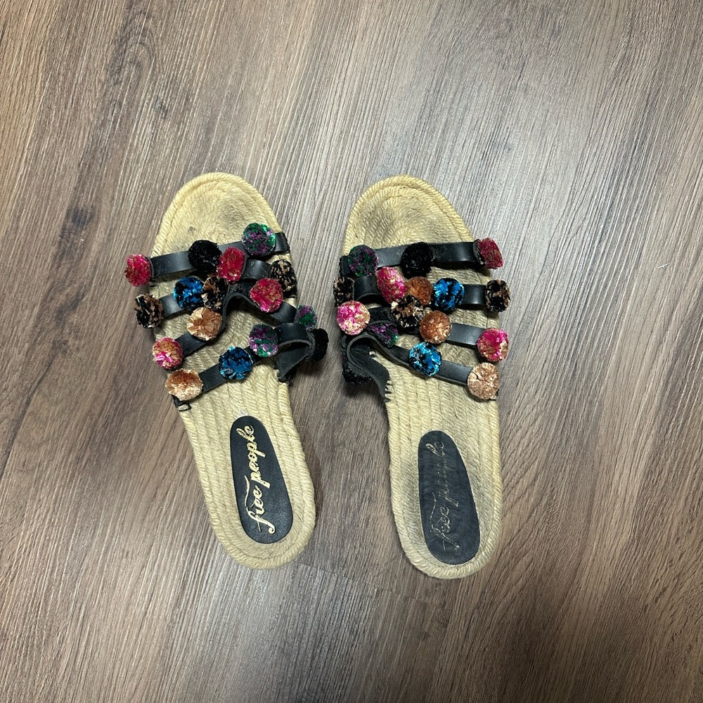 Free People Colorful Pom-Pom Sandals 41